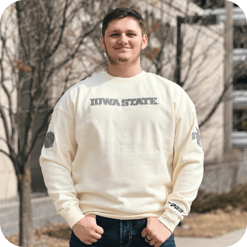 Pro Standard Iowa State Reverse Terry Off-White Crewneck